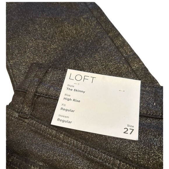 LOFT Shimmer Slim Pocket Skinny Jeans NWT 27 - Picture 3 of 3
